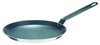 GSW 860925 Gastro Traditionnel Lyonnaise de poêle à crêpes Aluminium, Argent/Noir, 26 cm