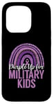 Coque pour iPhone 15 Pro Purple Up pour enfants militaires Purple Army Military Child