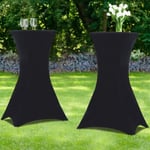 ID MARKET - Housse noire x2 pour table haute pliante 105CM