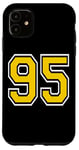 Coque pour iPhone 11 Numéro 95 en jaune blanc noir