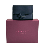 RADLEY Crest Navy Blue Leather Small Trifold Purse With Dust Bag Gift Boxed New