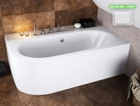 Baignoire d'angle - avec tablier blanc et repose tête offert - AVITA - 170 x 75 cm - Droite