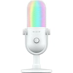 Razer Seiren V3 Chroma - RGB USB Microphone - Supercardioid Condenser Microphone with Tap-to-Mute (Reactive Lighting, Digital Gain Limiter and Integrated Shock Absorber) White