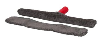 Dirt Devil Kit de Nettoyage pour Vitre - Manche Télescopique 57-129 CM - 2X Chiffon Microfibre - Gris/Rouge