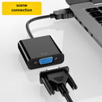 Câble HDMI vers VGA avec alimentation audio adaptateur 1080p connecteur d'affichage HD pour ordinateur portable, couleur: avec audio (blanc)