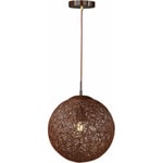 Suspension lampe osier rotin suspension suspension boule table à manger, marron, 1x E27, DxH 30 x 150 cm