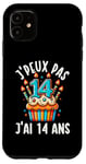 Coque pour iPhone 11 Je Peux Pas J'ai 14 Ans Anniversaire Enfant Humour Drole