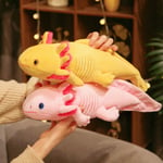 45-80cm Kawaii Värikäs Newt Pehmolelu täytetty söpö Axolotl Salamander Sumea Pehmokala Tyydyttävä pitkä tyyny lapsille Lahja täytetyt eläimet