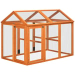 Large Chicken Run, Wooden Chicken Coop with Combinable Design - Orange