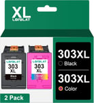 303 xL Noir et Couleur Remplacement pour HP Cartouches 303 303 xL Noir et Couleur Encre pour HP Envy Photo 6232 6230 6220 7830 6234 7130 7134 (1 Noir, 1 Couleur, 2 Pack)