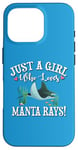 Coque pour iPhone 16 Pro Funny Kids Girl Who Loves Manta Rays Lover