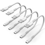 30Cm Câble Usb C Court,[Lot De 5]Câble Usb A Vers Usb Type C 3A Charge Rapide Cable Usb C Android Auto Pour Samsung Galaxy A12/A32/A52/S10/S20/S21,Xiaomi Redmi 9T/Note 10,Huawei,Google Pixel