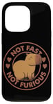 Coque pour iPhone 13 Pro Badge parodie du film Capybara avec inscription « Not Fast Not Furious »