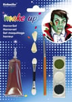 Set Kit Maquillage Horreur 3 couleurs 1 flacon rouge Pinceaux + 2 dents pointues