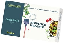 Tregren Kit de 6 graines Herbes de Provence pour Potager d'intérieur autonome - Kit de 6 capsules prêt à pousser avec graines de Romarin, Marjolaine, Thym, Estragon, Origan et Sauge.