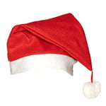 Boland 13401 Bonnet de Noël pour homme et femme Rouge/blanc avec pompon blanc sur le fil