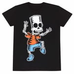 The Simpsons Unisex Adult Bart Simpson Skeleton T-Shirt - S