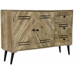 Dkd Home Decor - Buffet Noir Métal Bois de manguier (140 x 40 x 93 cm)