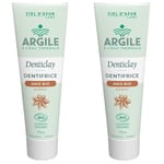 CIEL D'AZUR LABS - Denticlay Argile - Dentifrice Bio à l'Argile Blanche et à l'Eau Thermale de Digne les Bains - Certifié Bio Cosmos Organic - Tube 75ml - Anis (Lot de 2)