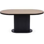 Cotecosy - Table avec pied central style colonne Fanona Bois clair et Noir