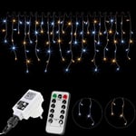 Guirlande lumineuse VOLTRONIC - 600 LEDs - 15m - blanc chaud/froid - chute de neige avec télécommande