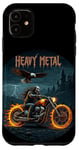 Coque pour iPhone 11 Heavy Metal Thrash Hard Rock Horreur Rocker Tenue moto