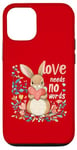 iPhone 12/12 Pro Love Needs No Words Bunny - Cute Animal Heart Design Case