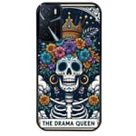 Coque noire pour Oppo A16 et A16S tete de mort drama queen