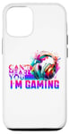 Coque pour iPhone 15 Pro Can't Hear You I'm Gaming Casque de jeu vidéo amusant