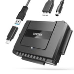 UNITEK IDE SATA to USB Hard Drive Adapter, External Hard Drive Reader for 2.5 and 3.5 inches IDE SATA HDD/SSD, Included USB C Data Cable with USB A Adapter and12V/2A Power Supply