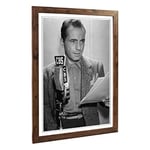 Big Box Art Framed Print of Humphrey Bogart Design | Wall Art Picture | Home Decor for Kitchen, Living, Dining Room, Lounge, Bedroom, Hallway, Office, Walnut, A2 / 24.5x18 Inch / 62x45cm