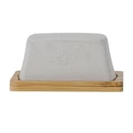 Bloomingville [W] Josefine Butter Dish, Grey, Stoneware, L16 x H7.5 x W12 cm