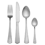 Mikasa Broadway 16pc Stainless Steel Cutlery Set, Silver Cutlery Set for 4 | Includes 4X Knives, 4X Forks, 4X Dessert Spoons and 4X Teaspoons - Dishwasher Safe