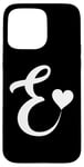 iPhone 15 Pro Max white letter E monogram initial minimalist heart graphic Case