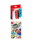 Nintendo Switch Neon Red / Neon Blue Joy-Con Twin Pack &Amp; Super Mario Party