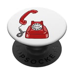 Cadran rotatif vintage - Téléphone filaire - Couleur graphique rétro PopSockets PopGrip Adhésif