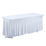 Housse élastique blanche pour table pliante 8 personnes 180cm  Oviala