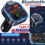 Wireless Bluetooth Car FM Transmitter 2 USB Charger MP3 Player Handsfree Kit