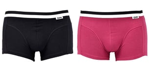 Boxer Dim Homme En Coton Stretch Ultra Confort -Assortiment Modèles Photos Selon Arrivages- Pack De 2 Boxers Noir/Grenat