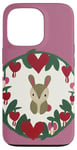 Coque pour iPhone 13 Pro Lapin Amoureux Coeur Art Saint-Valentin Illustration