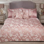 Emma Barclay Parure de lit de Luxe en Jacquard avec Housse de Couette Motif Papillon, Polyester, Rose, Super King