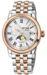 Gevril Mens Madison Moon phase Open Heart Silver/Black Dial, Rose Gold Stainless Steel Swiss Automatic Sellita SW285-B Watch - Silver & Gold - One Size