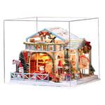 Maison De Poupée De Bricolage De Noël, Casse-Tête Miniature Assembler des Jouets 3D Dollhouse Kits pour Enfants Cadeau d'anniversaire Maison De Poupée,with a Cover