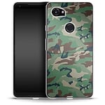 caseable Google Pixel 2 XL Mobile Phone Case - Silicone Protective Case - Shock-Absorbing & Scratch-Resistant Surface - Colourful Design - Green and Brown Camo