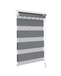 VOUNOT Day and Night Zebra/Vision Window Double Roller Blinds Grey45x150 cm