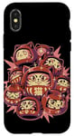 Coque pour iPhone X/XS Daruma Cat Dolls Japonais Neko Folklore Caturama