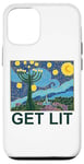 iPhone 12/12 Pro Get Lit Happy Hanukkah Menorah Candles Candelabrum Hebrew Case