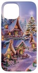 Coque pour iPhone 15 Village Enneigé Hiver Neige Noël Modèle Flocons De Neige