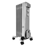 NEW! 1000W 5 Fin Portable Oil Filled Radiator Electric Heater