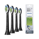 4x Philips Sonicare W2c Optimal Black Mini Replacement Brush Heads BrushSync